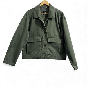 GAP Women's Avocado Green Utility Cropped Jacket LARGE